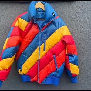 Retro, vintage Lightning Bolt brand reversible ski jacket-RARE!